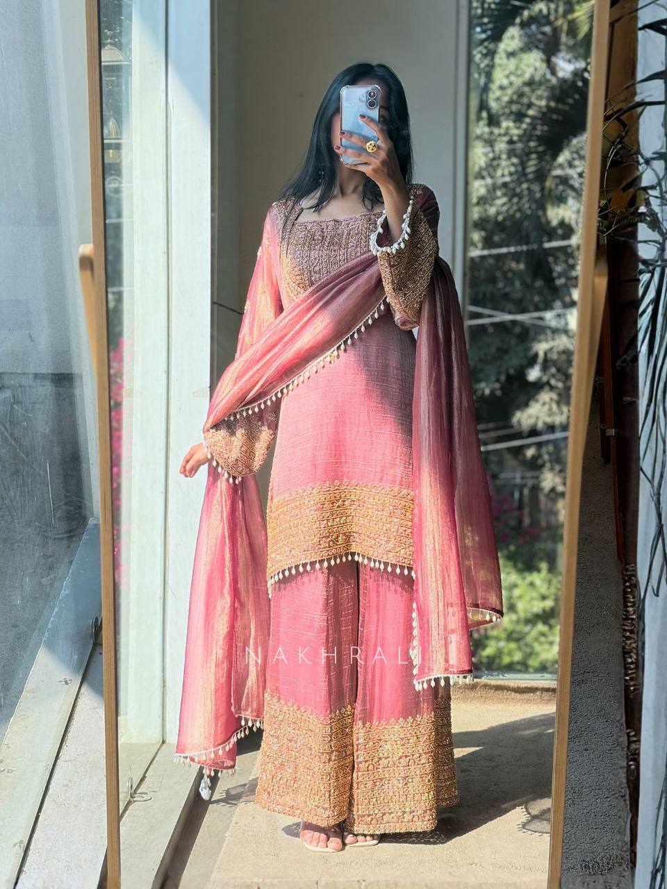 Royal Orchid Embroidered Evening Couture